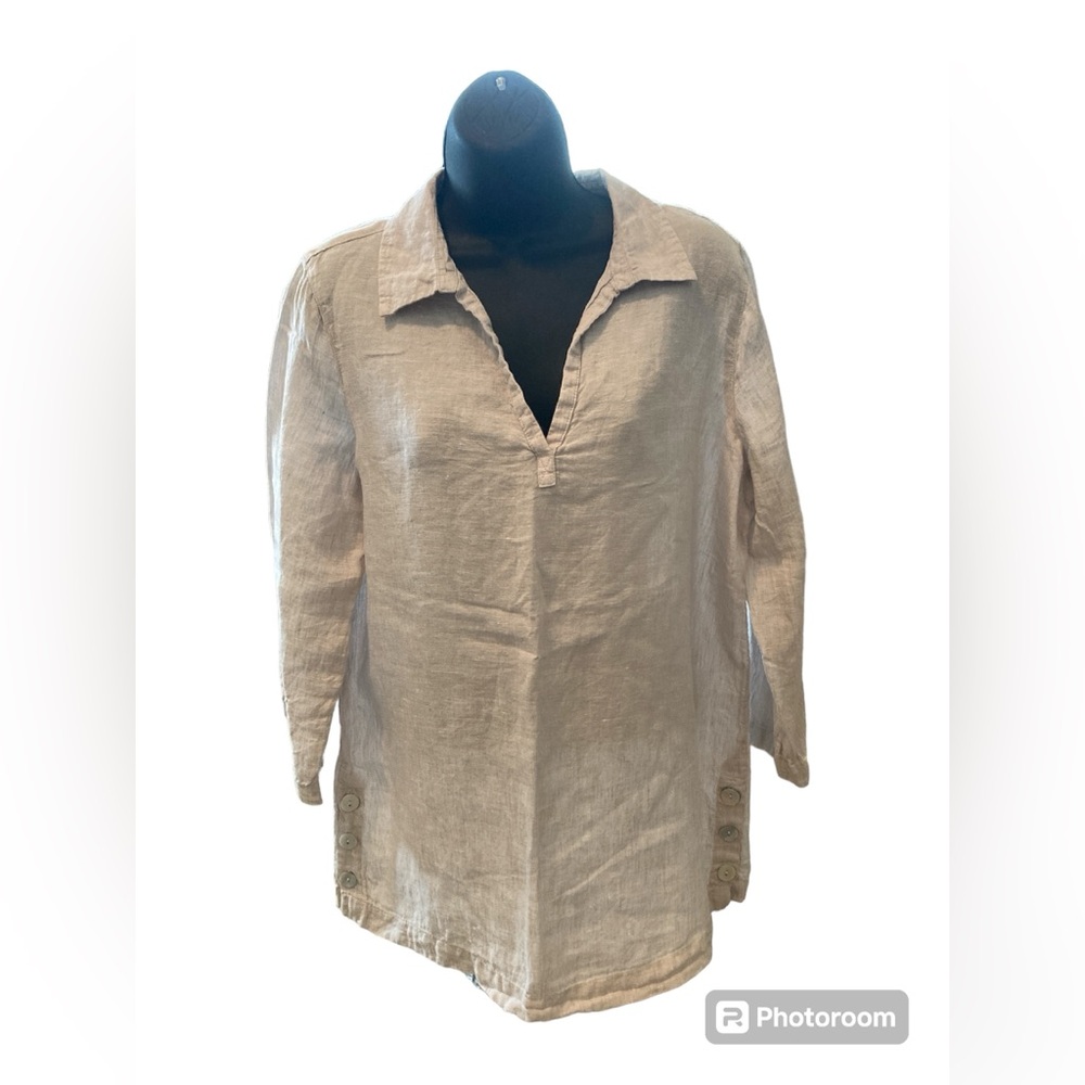 Tahari 100% Linen Pullover Tunic. Size Medium. - Picture 3 of 10